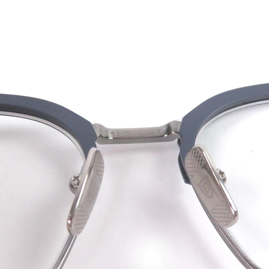 極美品□DITA ディータ DTX142-A-03 TYPOGRAPHER ハーフリム サーモントメガネ 眼鏡 ネイビー シルバー 52□19-140 日本製 定価123200円_6