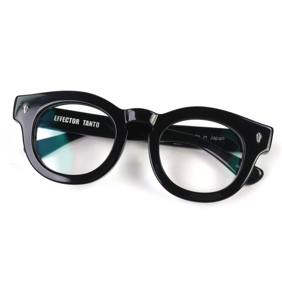 良品△EFFECTOR エフェクター TANTO ボストン メガネ 眼鏡 アイウェア ブラック 度入り ケース付き 日本製 メンズ 良品△EFFECTOR エフェクター TANTO ボストン メガネ 眼鏡 アイウェア