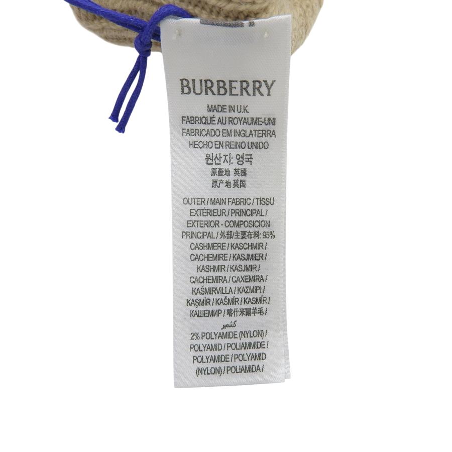 未使用品▲BURBERRY バーバリー 8098890 カシミヤ ノバチェックインターシャ 手袋 グローブ ベージュ M/L 英国製 メンズ_5
