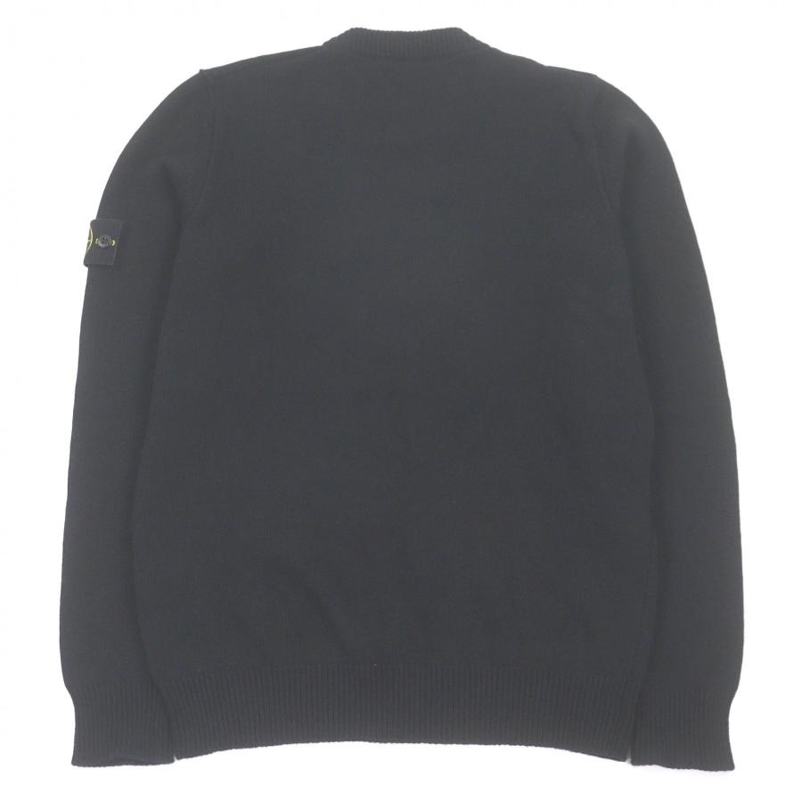 美品□STONE  ストーンアイランド 24AW 8115508A3 ロゴワッペン付き ロングスリーブニット 長袖 セーター ブラック M 正規品 メンズ 美品□STONE ISLAND ストーンアイランド 24AW 8115508A3 ロゴワッペン