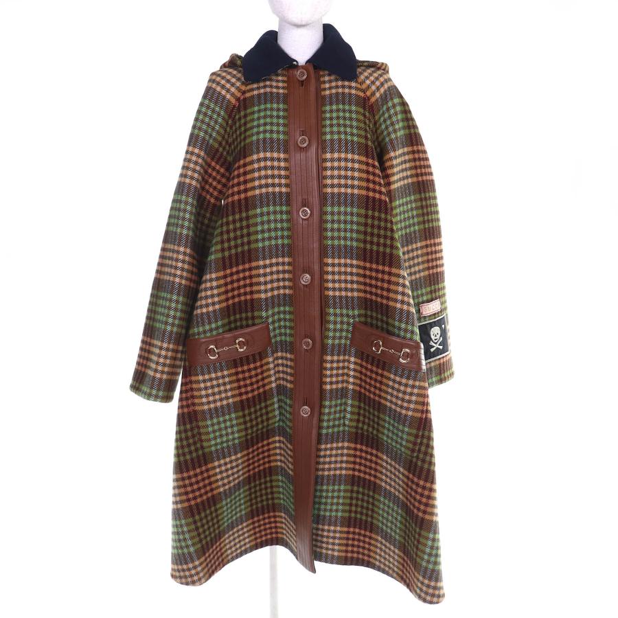 GUCCI GGパターン ロングコート　新品未使用 GUCCI（グッチ） 極美品△GUCCI 609030 チェック柄 裏地GG柄 ホース