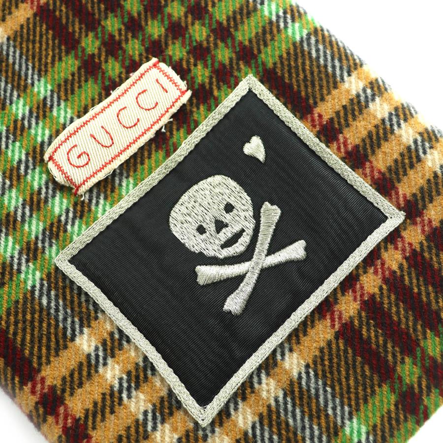 極美品△GUCCI グッチ 609030 チェック柄 裏地GG柄 ホースビット フード付き ロング ウールコート ブラウン系 グリーン系 40 伊製 正規品_7