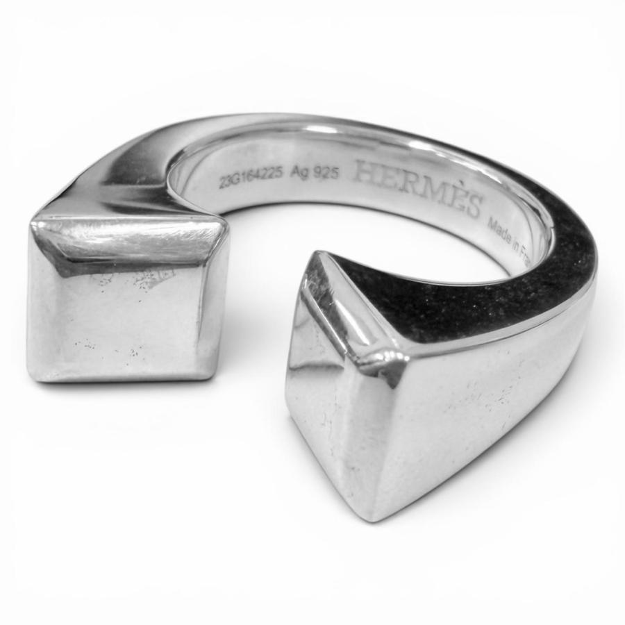 極美品□HERMES エルメス クルー ド フォルジュ AG925 リング 指輪 アクセサリー シルバー 52 (JP12号相当) フランス製 重量11.7g メンズ HERMES（エルメス） 極美品□HERMES クルー ド フォルジュ AG925