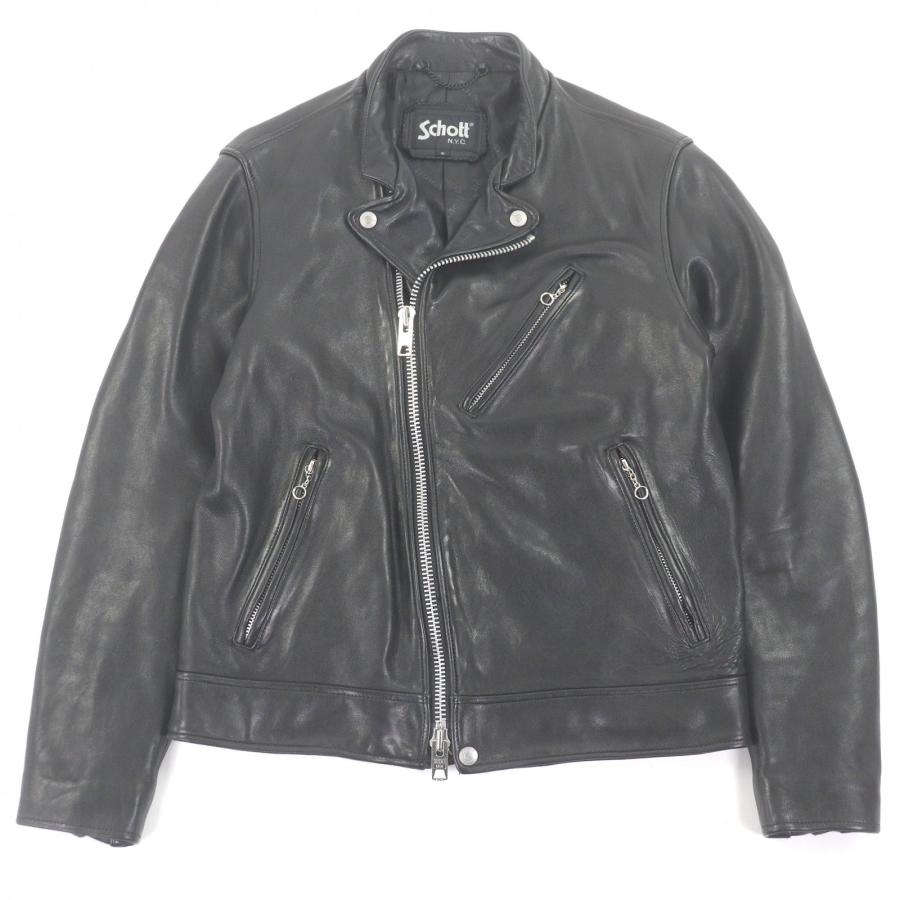 Schott N.Y.C（ショット） 美品□schott 3111035 羊革 ラムレザー WZIP