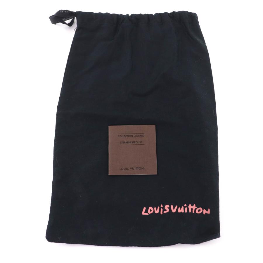 美品☆LOUIS VUITTON ルイヴィトン M75033 カシミヤ シルク ロゴ入り アニマル・ボーダー柄 大判 ストール 182×131cm 伊製 レディース