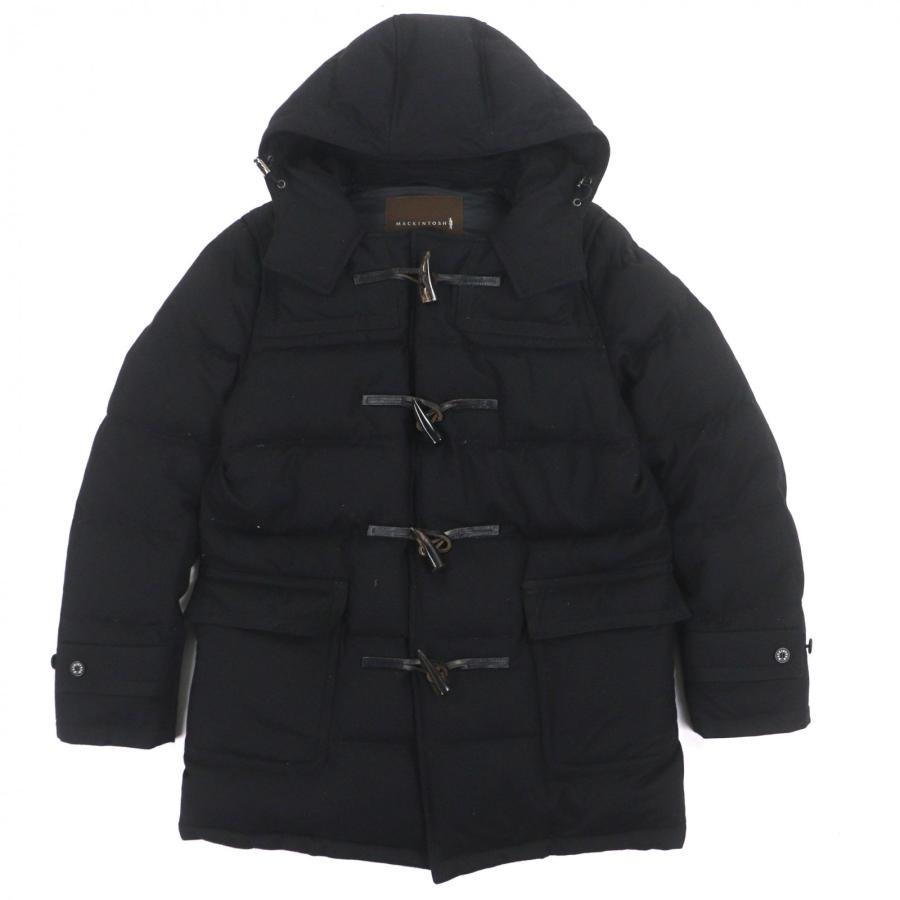 美品▼Mackintosh マッキントッシュ ウール100% ロロピアーナ社製生地使用 トグルボタン ダッフル ダウンコート ブラック 46 日本サイズM相当 正規品 メンズ Mackintosh（マッキントッシュ） 美品▽Mackintosh ウール100