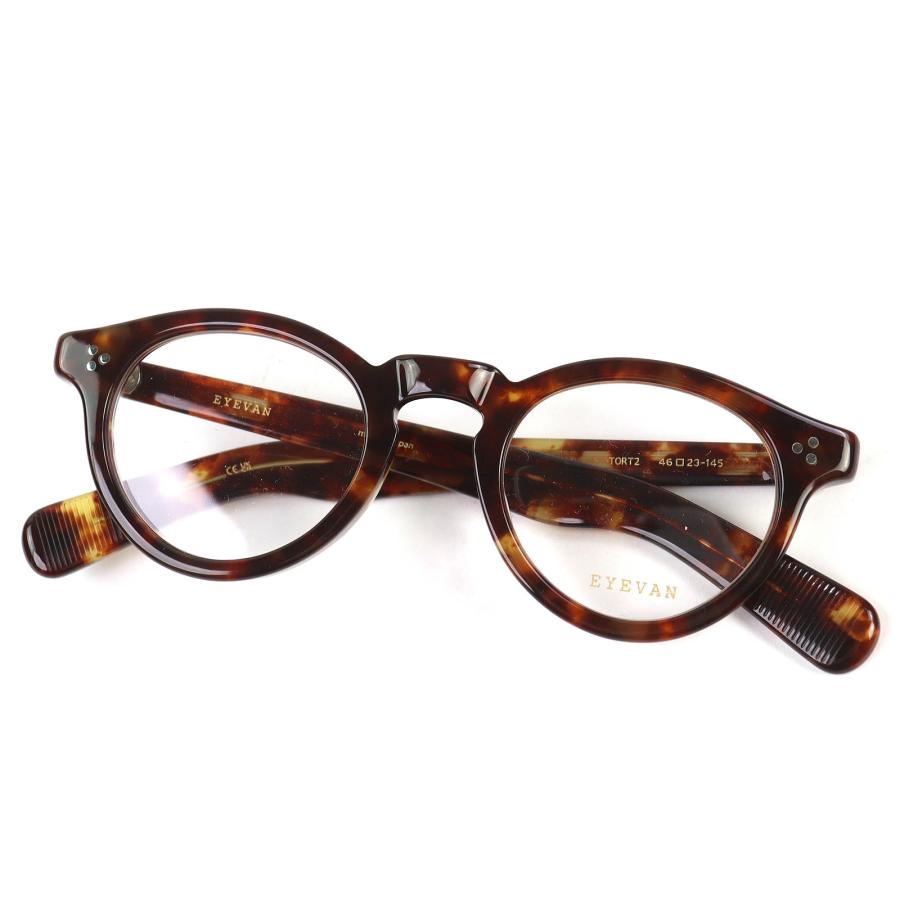 EYEVAN Hansa tort（べっ甲柄）46 22-145 度付き 極美品△EYEVAN アイヴァン Conner TORT2 べっ甲柄 ボストンシェイプ