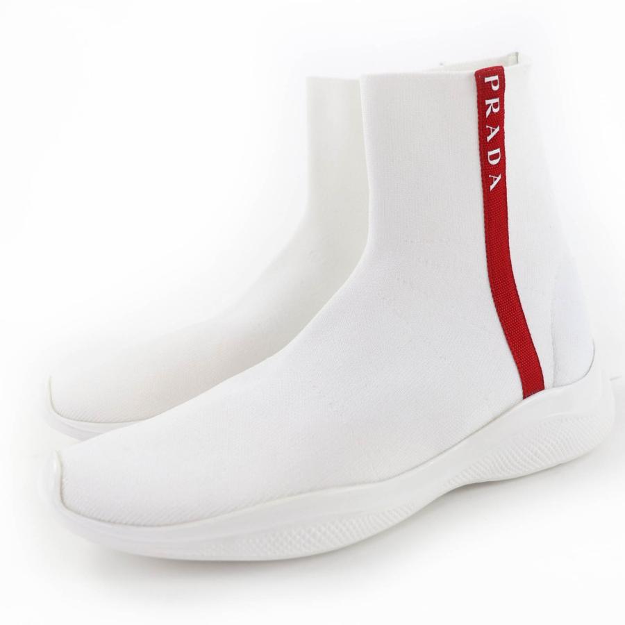 PRADA（プラダ） 極美品☆PRADA 3T6424 ロゴ入り ソックススニーカー 