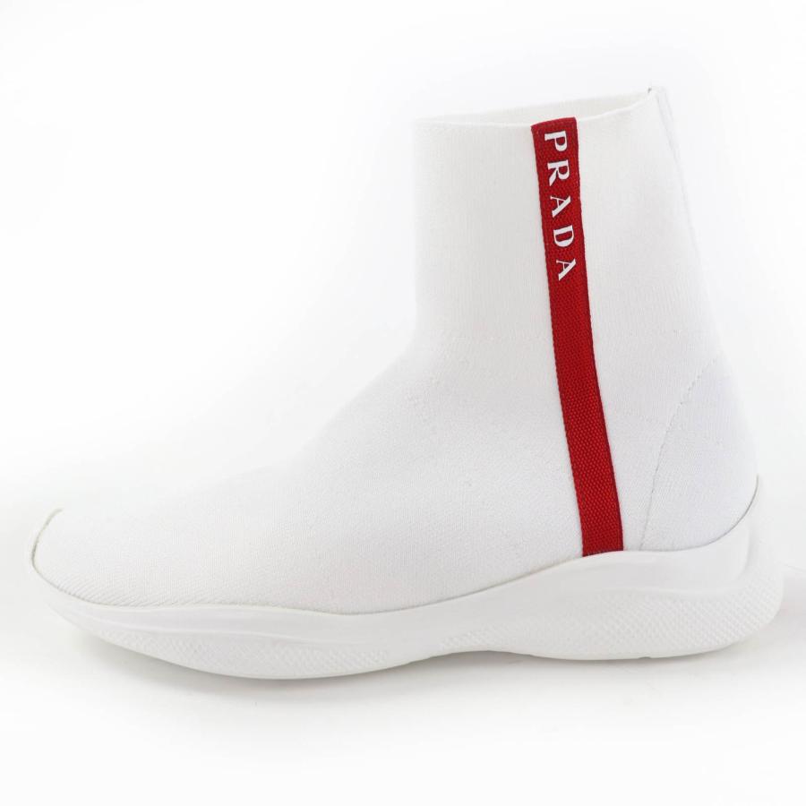 PRADA（プラダ） 極美品☆PRADA 3T6424 ロゴ入り ソックススニーカー 