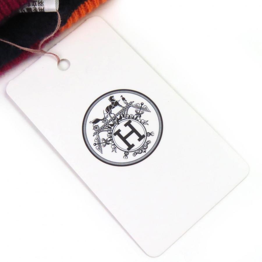 未使用品△HERMES エルメス H Twist ヘヴン・ツイスト カシミヤ100％ セリエボタン ビーニー ニット帽 ニットキャップ ネイビー マルチカラー L 箱付き イタリア製 正規品 メンズ HERMES（エルメス） 未使用品△HERMES H Twist ヘヴン・ツイスト