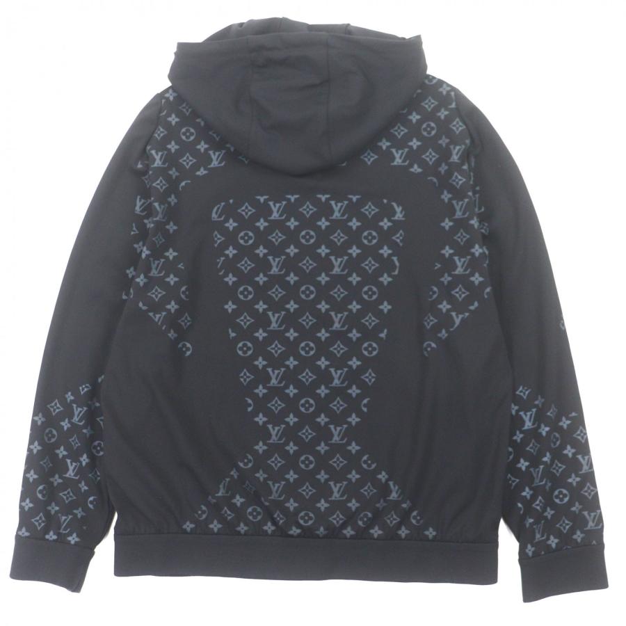 美品▼LOUIS VUITTON ルイヴィトン 22SS 1A9GNB ハイブリッド ジップスルー モノグラム パーカー ブラック M イタリア製 正規品 メンズの画像