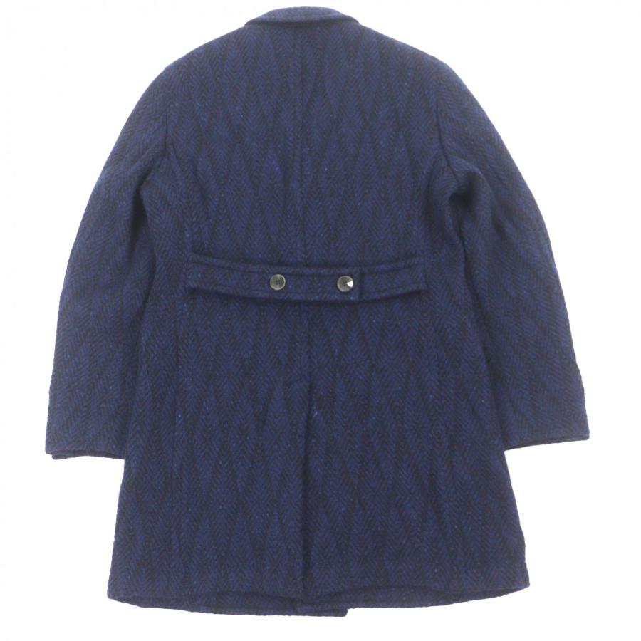 極美品▼BOGLIOLI ボリオリ C2101E DOVER ウール100% 織柄 ロゴ入りボタン ツイードロングコート ダブルチェスターコート ネイビー 50 イタリア製 メンズ 極美品▽BOGLIOLI ボリオリ C2101E DOVER ウール100% 織柄 ロゴ入り