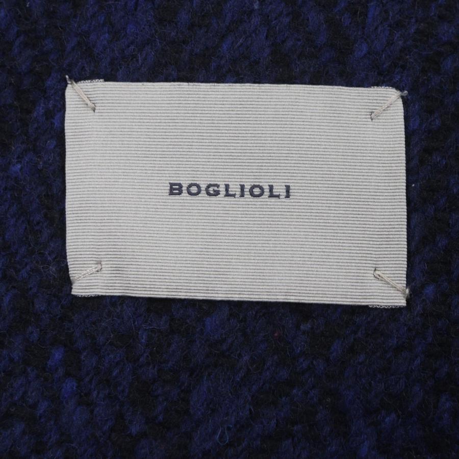 極美品▼BOGLIOLI ボリオリ C2101E DOVER ウール100% 織柄 ロゴ入りボタン ツイードロングコート ダブルチェスターコート ネイビー 50 イタリア製 メンズ 極美品▽BOGLIOLI ボリオリ C2101E DOVER ウール100% 織柄 ロゴ入り