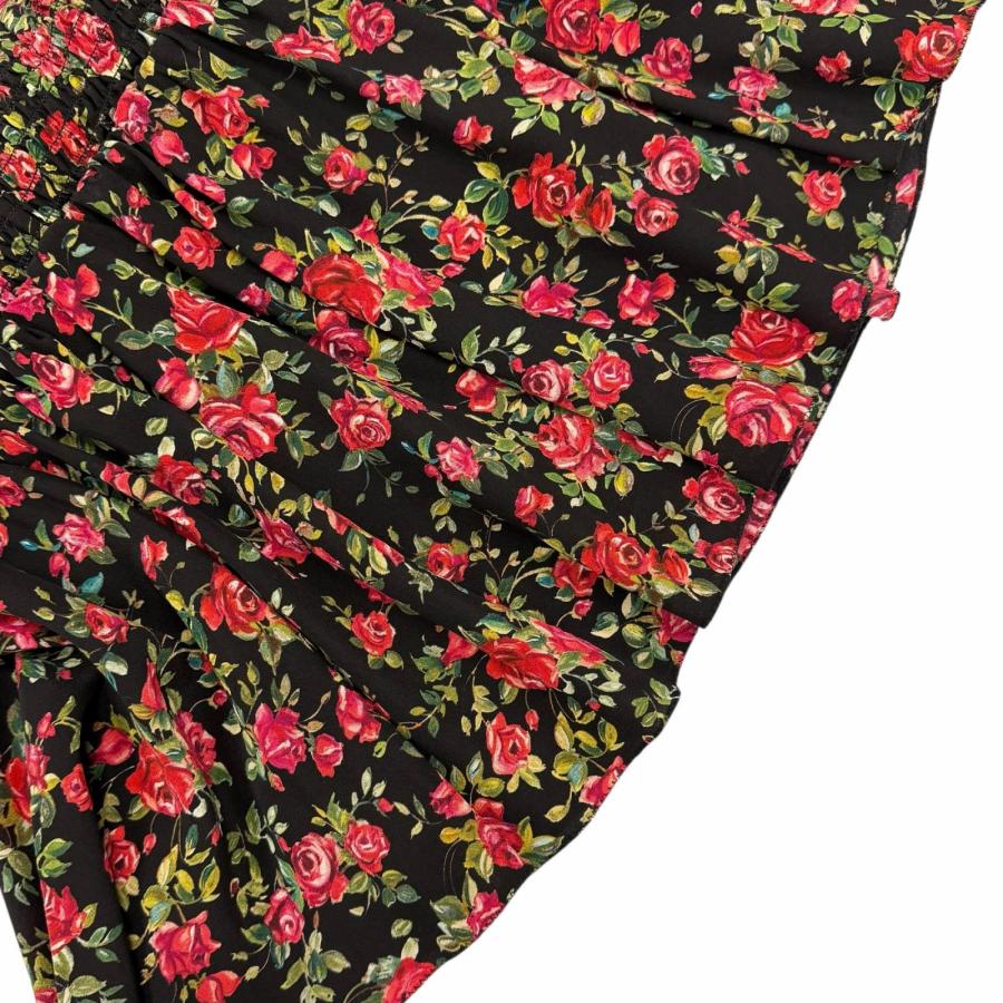 極美品◇DOLCE&GABBANA ドルチェ＆ガッバーナ シルク100％ 花柄 フリル
