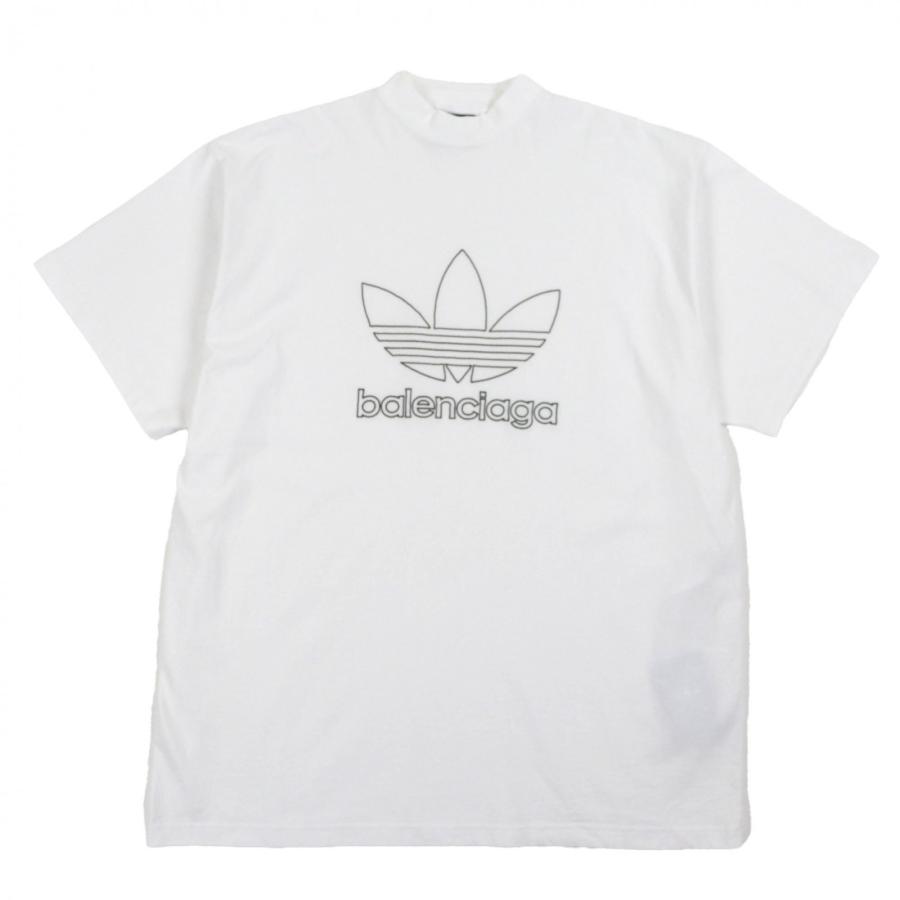 未使用品 BALENCIAGA adidas バレンシアガ アディダス 723976 TNVN8 ロゴ刺繍 ショートスリーブ 半袖Tシャツ ...