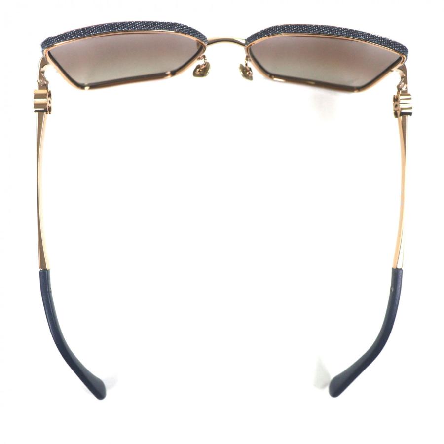 極美品▼CHANEL シャネル 4288-Q デニム ココマーク デニム切替 サングラス ゴールド ブルー 57□17 140 デモレンズ 箱付き レディース_5