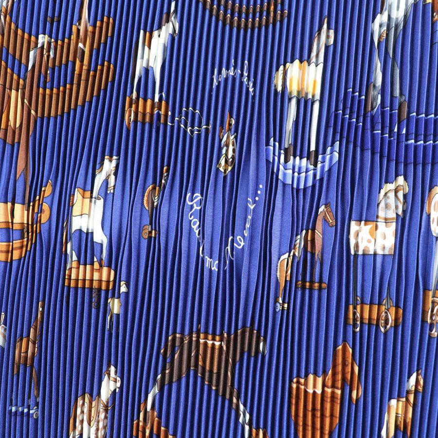HERMES（エルメス） 極美品☆HERMES カレ90 青い木馬 シルク100