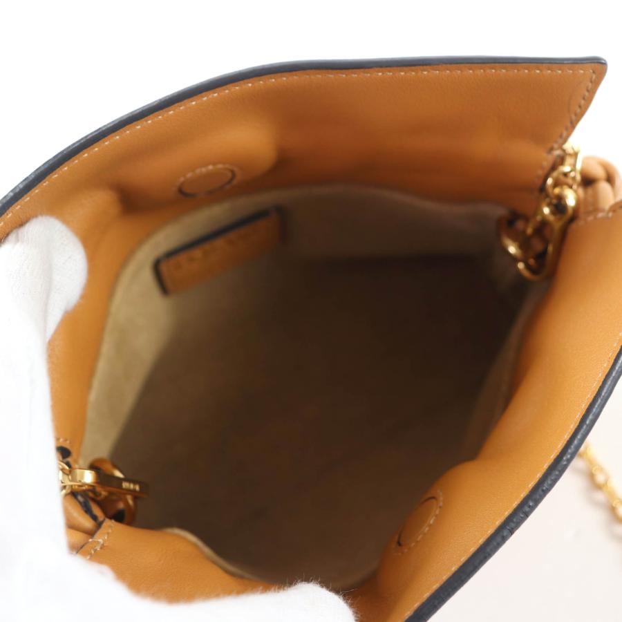 良品☆LOEWE ロエベ A411FC6X01 フラメンコクラッチ ナノ チェーンショルダーバッグ レザー ウォームデザート ショルダーバッグ ブラウンの画像