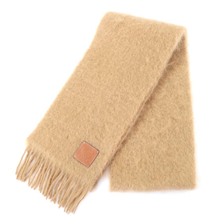 【極美品❢】ロエベ　カシミヤマフラー ファッション小物 極美品☆LOEWE ロエベ ウール カシミヤ ロゴ入り