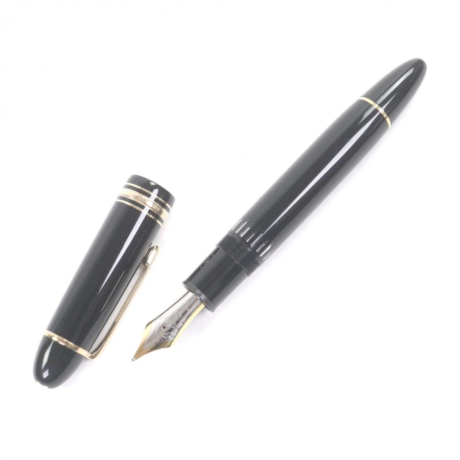 美品□MONTBLANC モンブラン マイスターシュテュック 149 ペン先18K キャップ式 万年筆 ブラック ゴールド ドイツ製 メンズオススメ◎_1