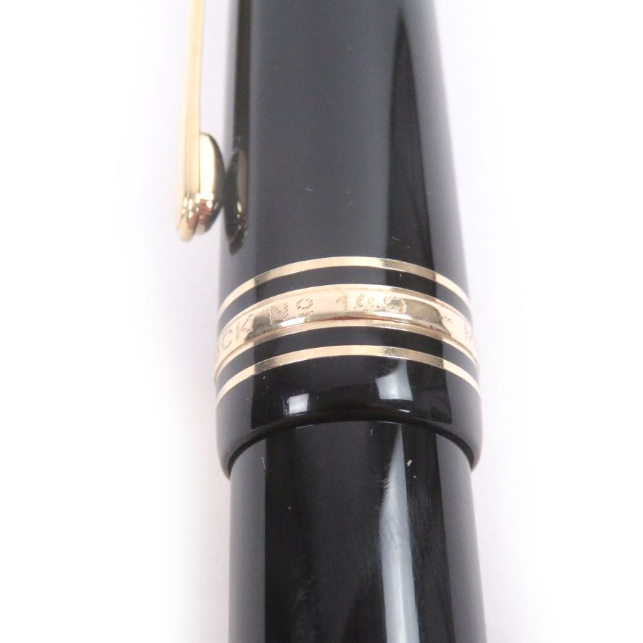 美品□MONTBLANC モンブラン マイスターシュテュック 149 ペン先18K キャップ式 万年筆 ブラック ゴールド ドイツ製 メンズオススメ◎_7