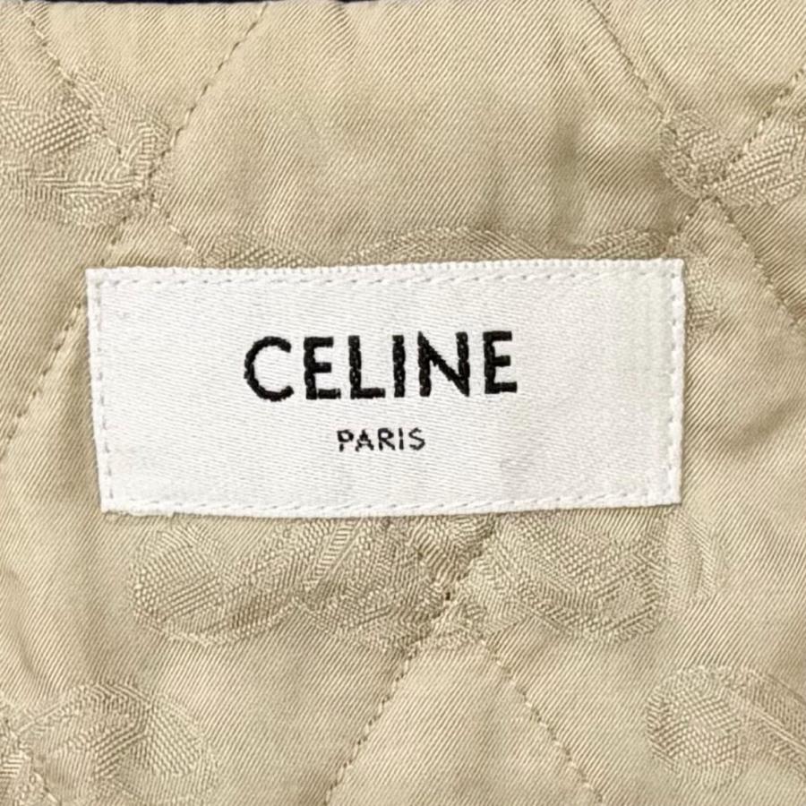 美品◇CELINE セリーヌ 2Q595902T コットン カシミヤ トリオンフジップトップ ハイネック コーデュロイ ジャケット ネイビー S 正規品_7