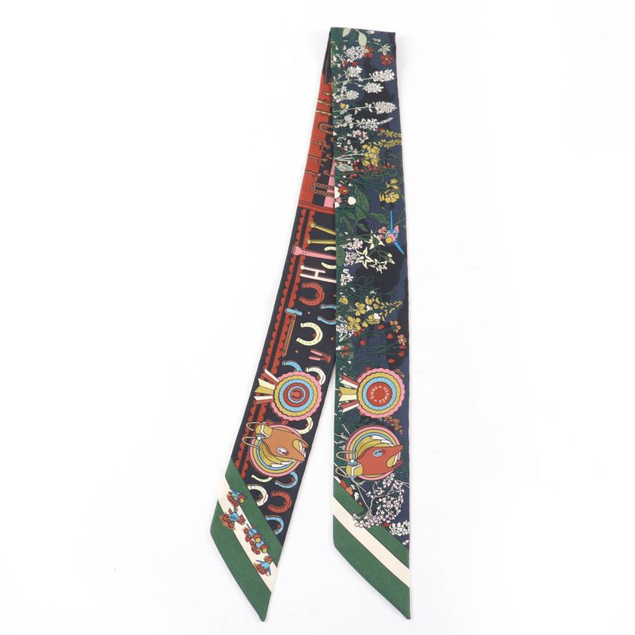 HERMES エルメス ツイリー 極美品スカーフ HERMES（エルメス） 極美品☆HERMES ツイリー PONY PIT STOP シルク100