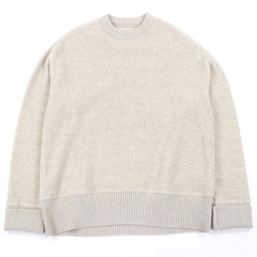 極美品□JIL SANDER+ ジルサンダープラス J47GU0008 クルーネック ボアフリースニット スウェット ベージュ M イタリア製 正規品 メンズ 極美品□JIL SANDER+ ジルサンダープラス J47GU0008 クルーネック ボア