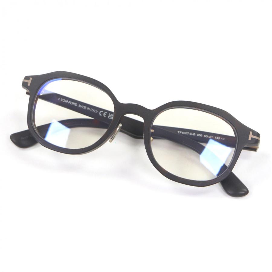 未使用品□TOM FORD トムフォード TF6007-D-B ブルーライトカット メガネ 眼鏡 アイウェア マットダークブラウン 50□21-145 デモレンズ イタリア製 メンズ 未使用品□TOM FORD トムフォード TF6007-D-B ブルーライトカット