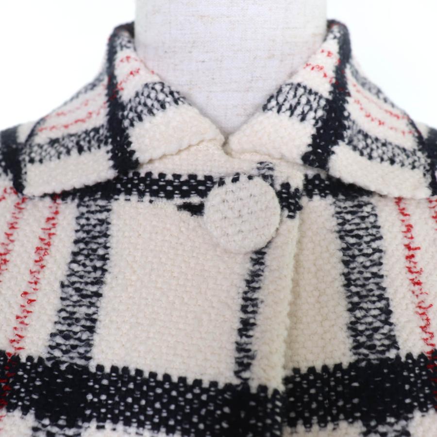 極美品☆Christian Dior クリスチャンディオール 22AW 224V13AM706 チェック柄 半袖 ツイード ジャケット アイボリー系 38 伊製 正規品_3
