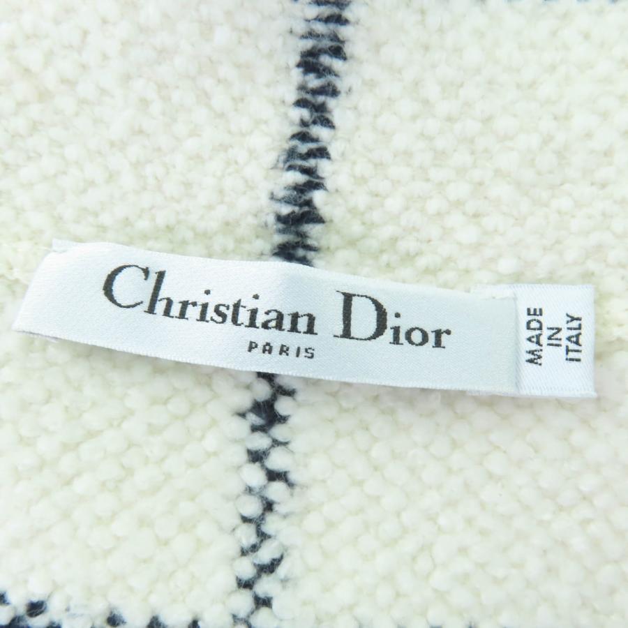 極美品☆Christian Dior クリスチャンディオール 22AW 224V13AM706 チェック柄 半袖 ツイード ジャケット アイボリー系 38 伊製 正規品_5