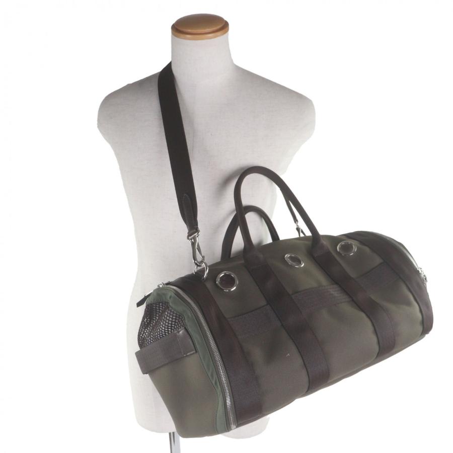 極美品▼HERMES エルメス トワルミリタリー レザー シルバー金具 2WAY 犬用キャリー ペットキャリー ボストン カーキ ブラウン Z刻印_1