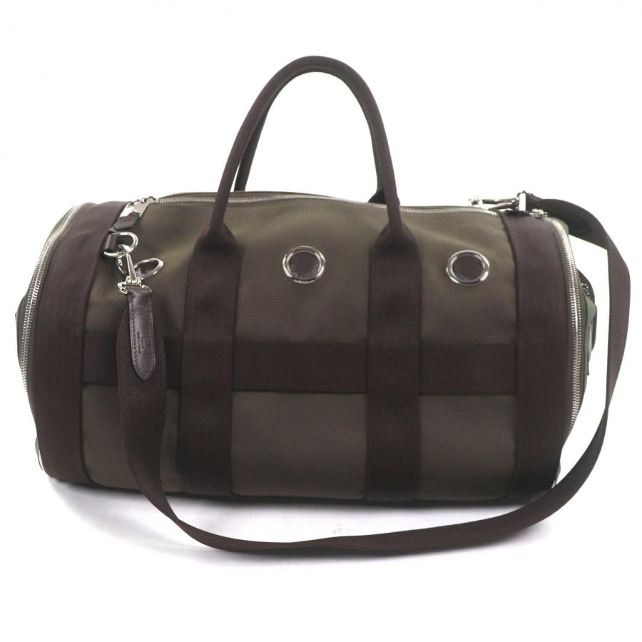 極美品▼HERMES エルメス トワルミリタリー レザー シルバー金具 2WAY 犬用キャリー ペットキャリー ボストン カーキ ブラウン Z刻印_2