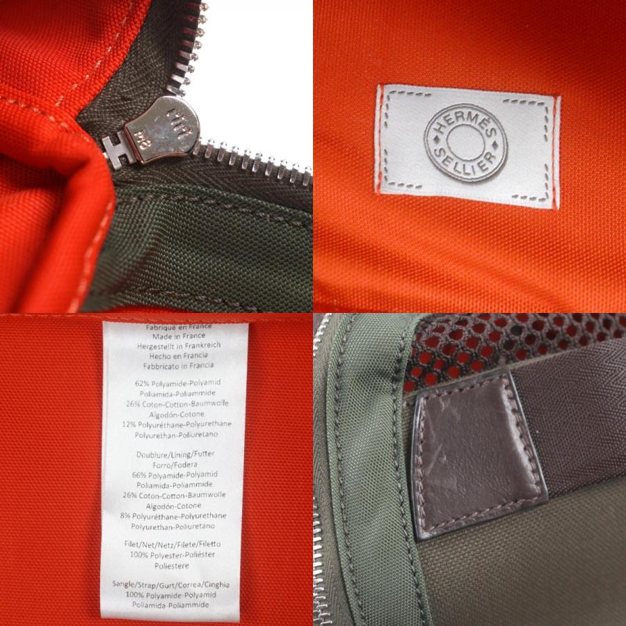 極美品▼HERMES エルメス トワルミリタリー レザー シルバー金具 2WAY 犬用キャリー ペットキャリー ボストン カーキ ブラウン Z刻印_9