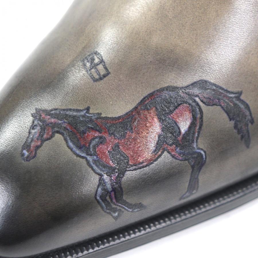 極美品▽Berluti ベルルッティ アレッサンドロ タトゥー 馬 午
