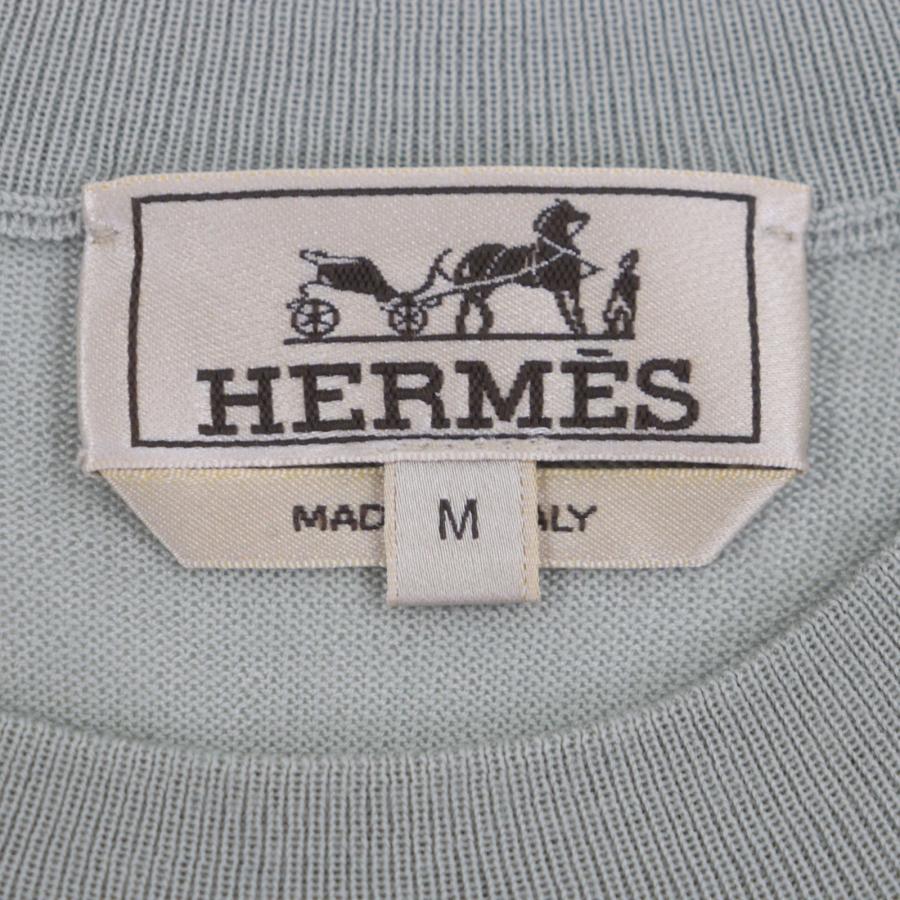 極美品▼HERMES エルメス 23SS カシミヤ シルク クルーネック 薄手 ハイゲージニット セーター マルチカラー M イタリア製 正規品 メンズ HERMES（エルメス） 極美品▽HERMES 23SS カシミヤ シルク クルー