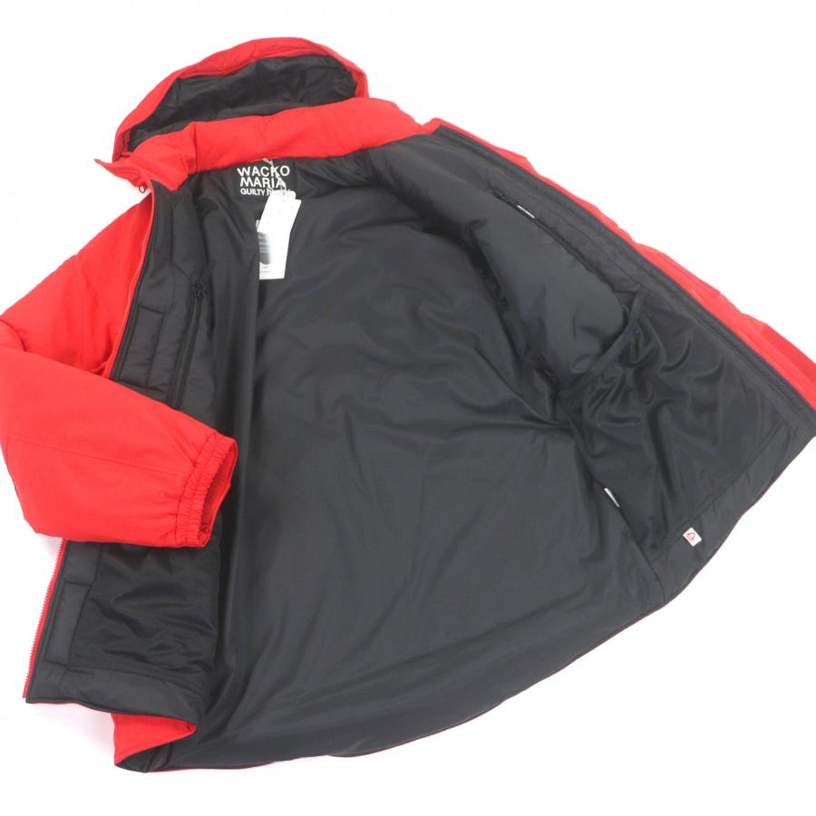 未使用品□WACKO MARIA ワコマリア 23FW-WMO-OD07 MONSTER PARKA プリマロフト ロゴ刺 ダウンジャケット レッド S 日本製 正規品 メンズ 定価93,500円 WACKO MARIA（ワコマリア） 未使用品□WACKO MARIA 23FW-WMO-OD07