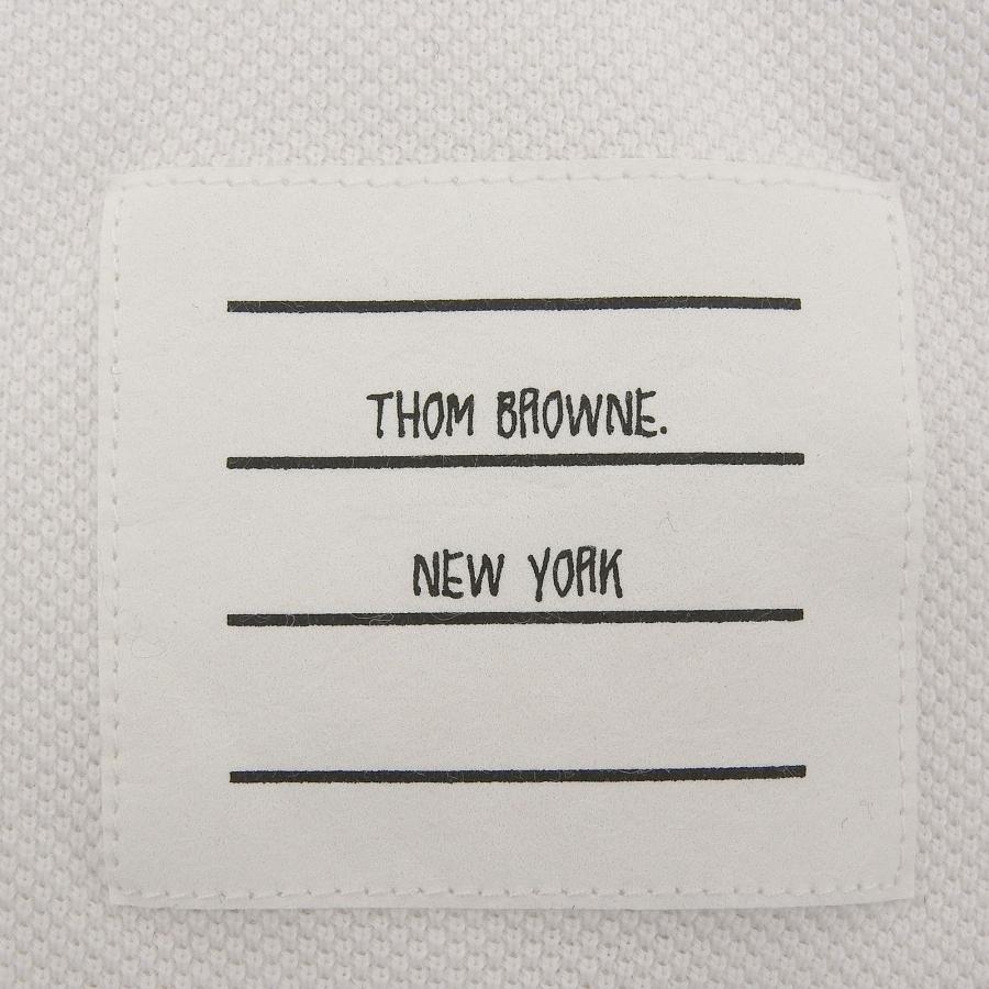 美品▲THOM BROWNE トムブラウン FJD097A コットン100％ 裾トリコロール テニス フレアワンピース 白 38 イタリア製 正規品 レディースの画像