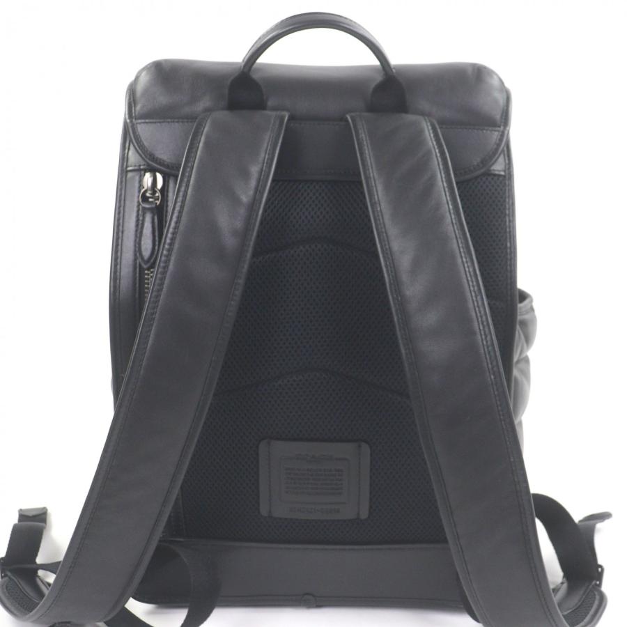 極美品□COACH コーチ C6614 リーグ フラップ バックパック ウィズ キルティング レザー リュックサック デイパック ブラック メンズ_2
