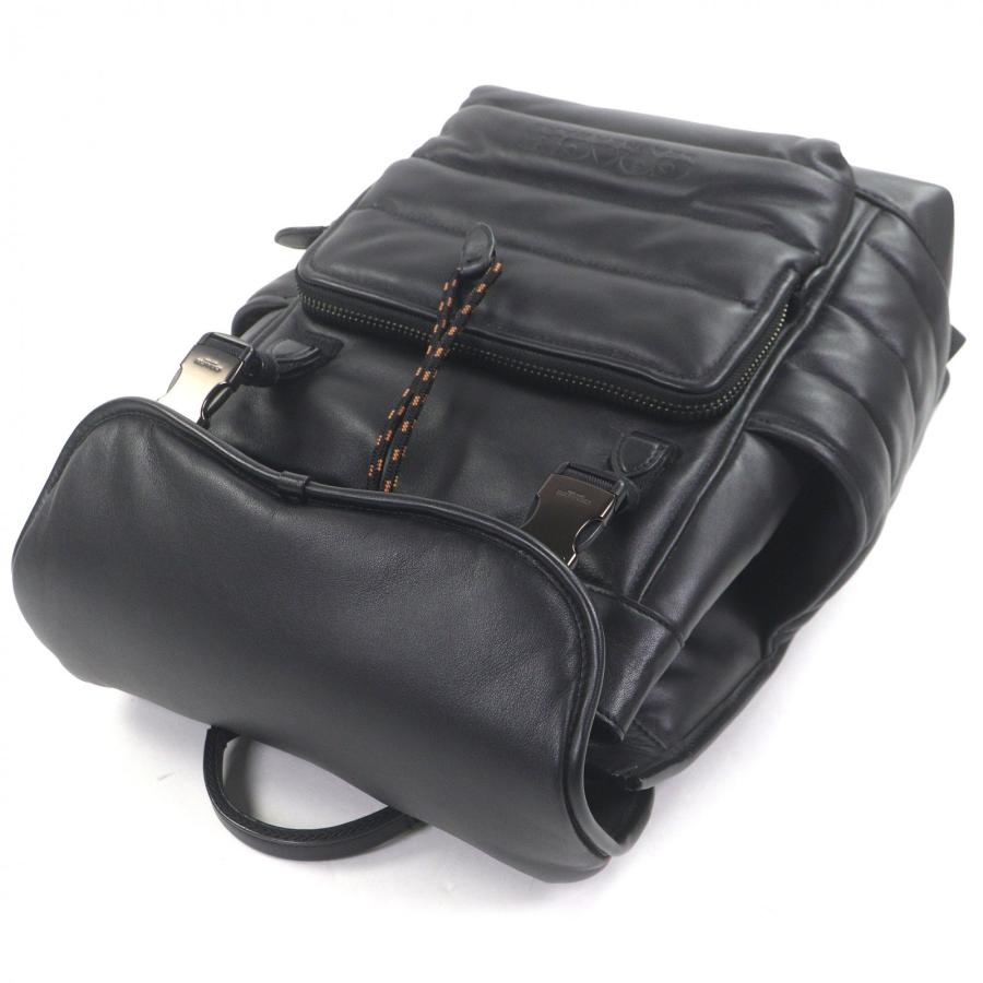 極美品□COACH コーチ C6614 リーグ フラップ バックパック ウィズ キルティング レザー リュックサック デイパック ブラック メンズ_3