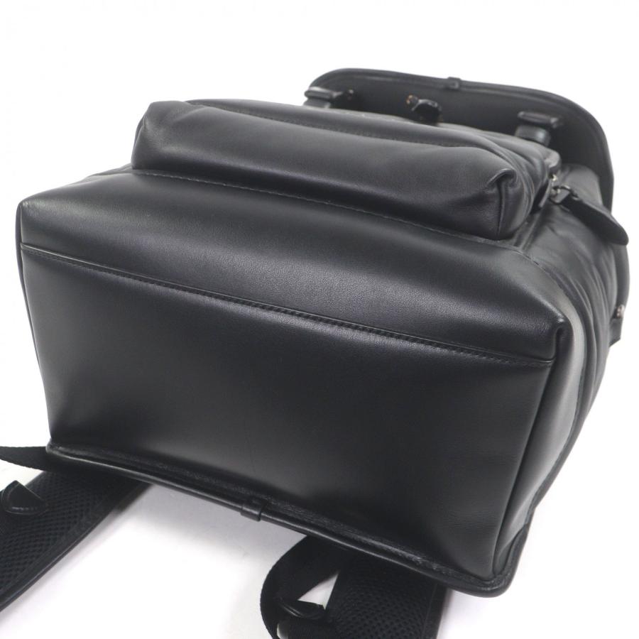 極美品□COACH コーチ C6614 リーグ フラップ バックパック ウィズ キルティング レザー リュックサック デイパック ブラック メンズ_4