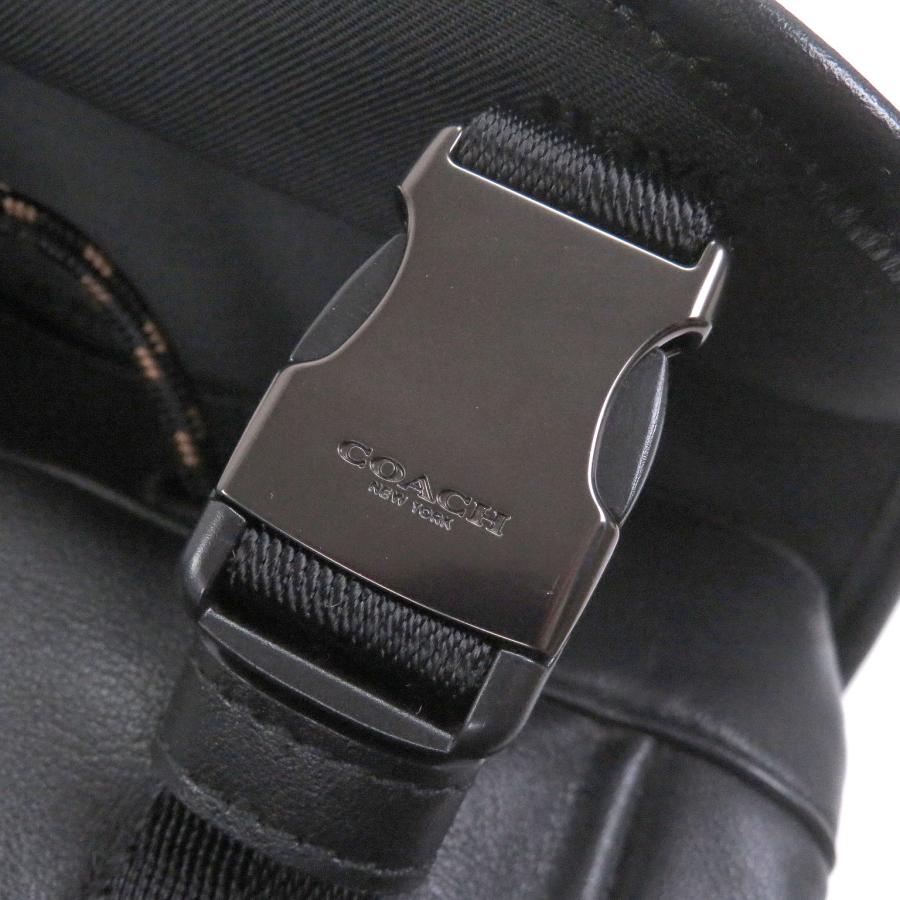 極美品□COACH コーチ C6614 リーグ フラップ バックパック ウィズ キルティング レザー リュックサック デイパック ブラック メンズ_8