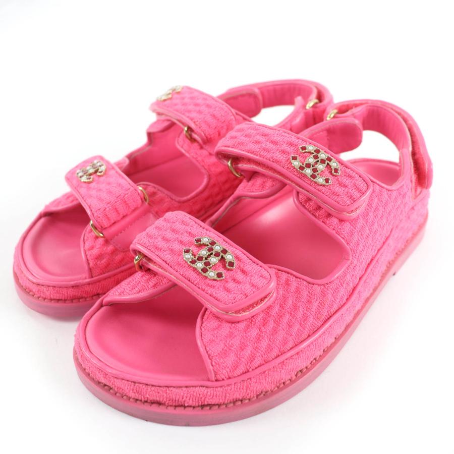 CHANEL（シャネル） 美品☆CHANEL 22SS G35927 レザー使い ココマーク 