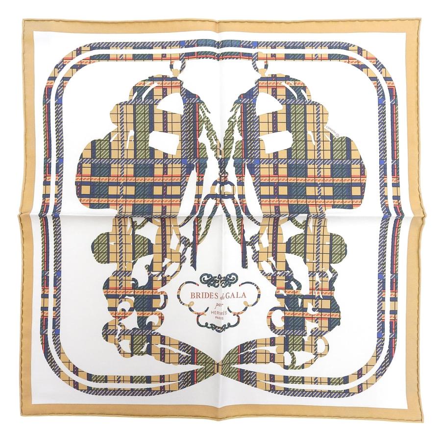 【新品未使用】エルメス 式典用馬勒 BRIDES de GALA カレ45 HERMES（エルメス） 極美品△HERMES カレ45 BRIDES de GALA 式典用馬勒