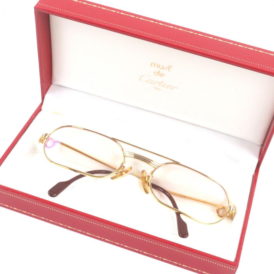 Cartier トリニティ メガネ Cartier（カルティエ） 良品□Cartier トリニティ ツーブリッジ メガネ