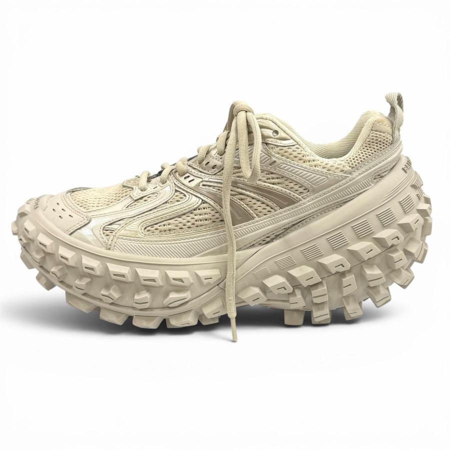 美品★BALENCIAGA バレンシアガ 685611 バウンサー ロゴ入り メッシュ レースアップ ローカットスニーカー ベージュ 24 レディース 箱付 BALENCIAGA（バレンシアガ） 美品☆BALENCIAGA 685611 バウンサー ロゴ