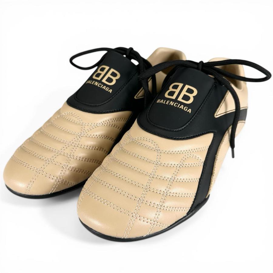 未使用品▲BALENCIAGA バレンシアガ 617540 ZEN SNEAKER レザー ローカット スニーカー ベージュ ブラック 26cm メンズ BALENCIAGA（バレンシアガ） 未使用品△BALENCIAGA 617540 ZEN SNEAKER