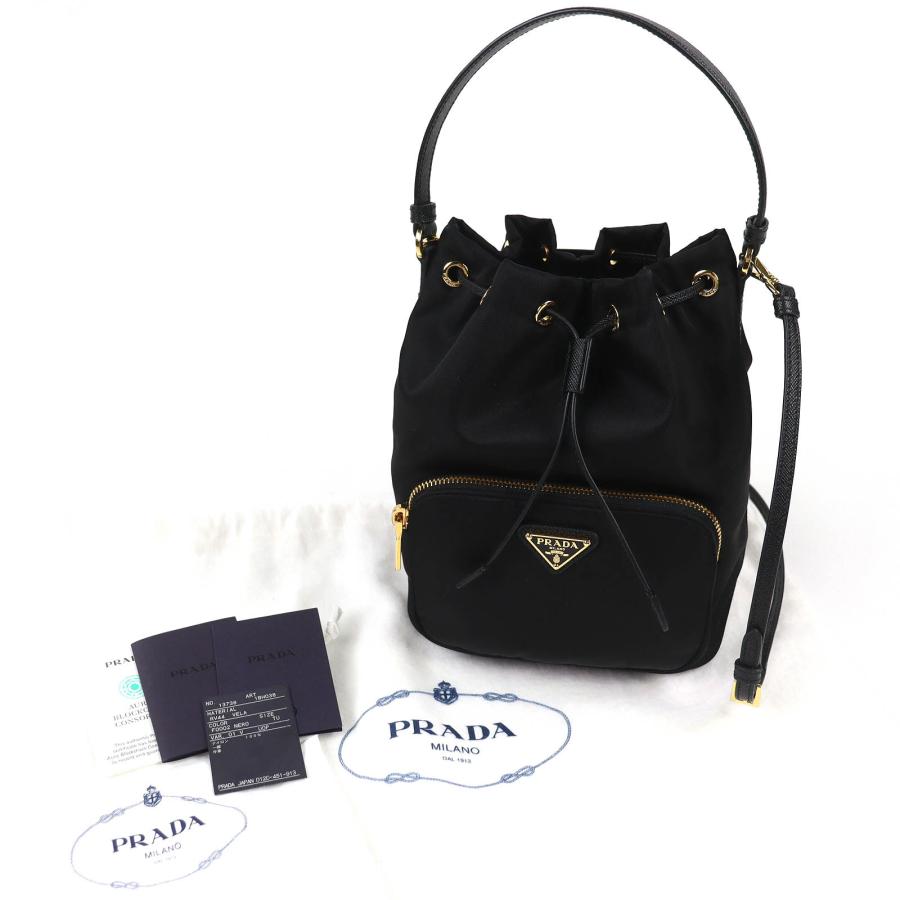 PRADA（プラダ） 極美品△PRADA 1BH038 デュエット トライアングルロゴ 