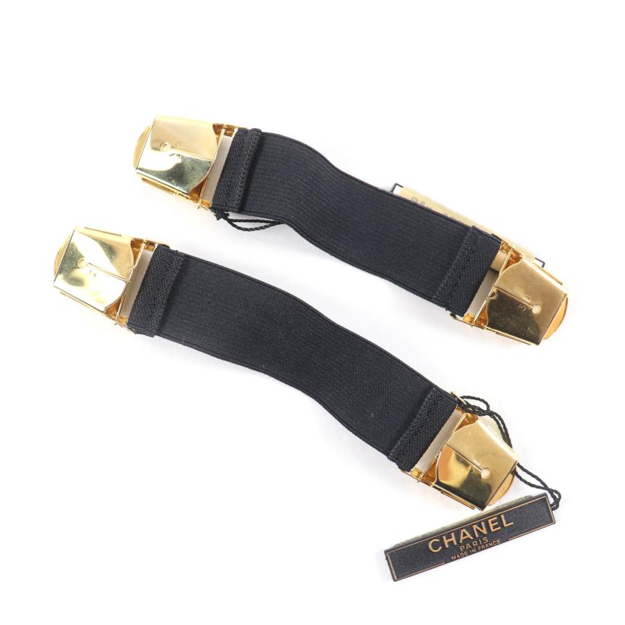 未使用品★CHANEL シャネル ヴィンテージ 94P A03530 ロゴデザイン アームバンド ブラック ゴールド金具 箱付き レディースの画像