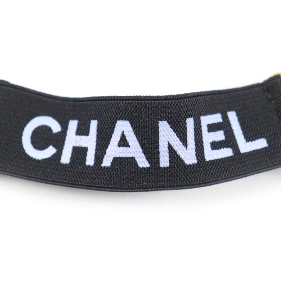 未使用品★CHANEL シャネル ヴィンテージ 94P A03530 ロゴデザイン アームバンド ブラック ゴールド金具 箱付き レディースの画像